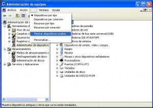 mostrar dispositivos Ocultos