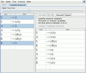 Eliminacion lambda JFlap