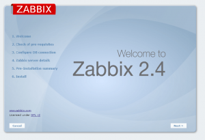 zabbix instalation screen