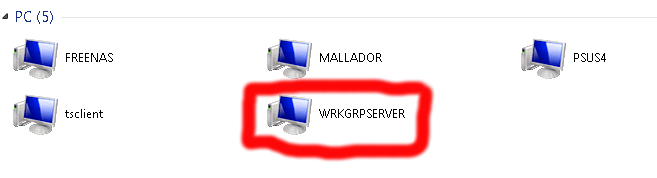 server visible in workgroup