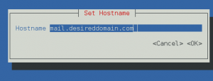 nmtui set hostname dialog