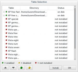 ophcrack load tables